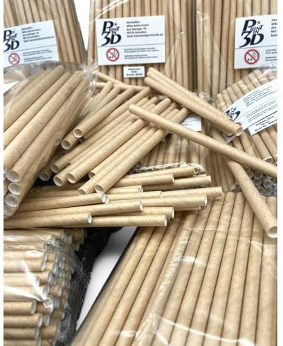 Niströhren für Solitärbienen – 300 Stück Nisthülsen für Mauer- & Wildbienen, 145mm lang, 6mm und 8mm Durchmesser.
