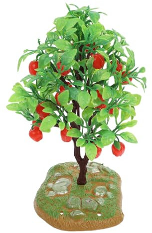 Toyvian Modelo de manzano simulado, palmeras, mini casa de árbol de jardín, árboles en miniatura, árboles y plantas y rocas, modelado de árboles, bonsái, mini casa de muñecas, modelo Graden