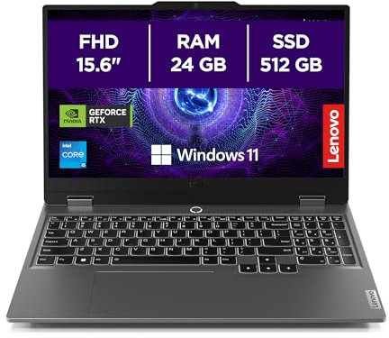 Lenovo LOQ Gen 9 - Ordenador Portátil Gaming IA 15.6 FHD, 144 Hz (Intel Core i5-12450HX, NVIDIA GeForce RTX 3050, 24 GB RAM, 512 GB SSD, Wi-Fi 6, Sin Sistema Operativo) Teclado QWERTY Español - Gris