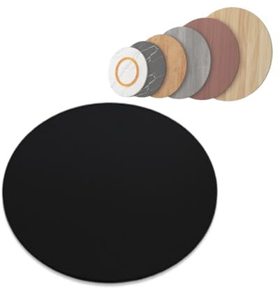 Plato Giratorio De Madera Lazy Susan, 50 60 80 cm Bandeja De Servicio Giratoria Manual Bandeja Giratoria para Mesa De Comedor, Grueso Y Duradero(Black,50cm/20)