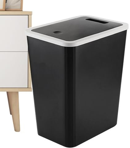 Modern soptunna med lock - 13 liter tunt sopor | inomhus avfallsbehållare för badrum och vardagsrum sovrum kontor | Kompakt återvinningslösning