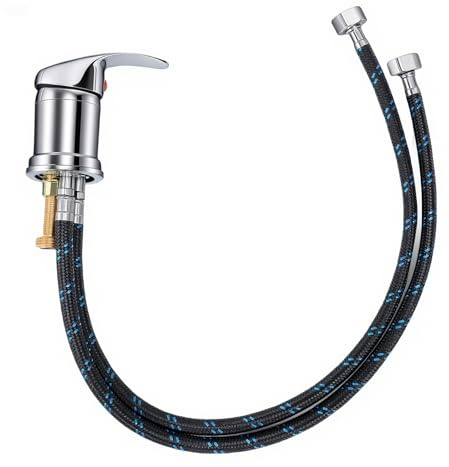 Grifo Mezclador Peluquería, Grifo Lavacabezas Peluquería Cromado Monomando con Alcachofa y Manguera 60cm, Rociador Profesional Para Lavabo, Cocina y Salón Belleza, Grifo Mezclador para Tazón De Champú