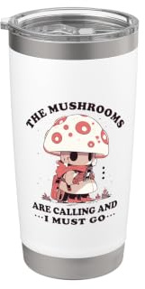 Champignons Cueilleur champignons Mushrooms drôles fungi Gobelet isotherme en acier inoxydable double paroi