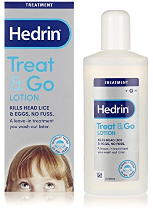 Hedrin Treat & Go Leave-In Lotion, Fast, No Fuss Lice & Nit Treatment, Kills Head Lice & Eggs, Clinically Tested, Suitable for Adults & Children, 1 x 250ml (10 x 25ml Treatments)