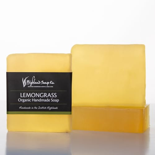 The Highland Soap Company Lemongrass Organic Soap 150g - Natural Handmade Luxury Soap Bar