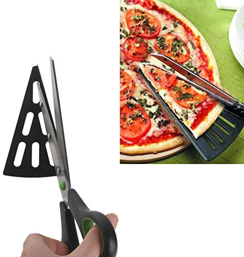 Yanhonin Ciseaux à pizza avec spatule amovible, tasse à pizza en acier inoxydable, gadget de cuisine