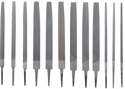 Create idea 12Pcs Engineers Files 8Inch Assorted Kit, Bastard 2nd Cut Smooth Round Half Round Triangular Flat File