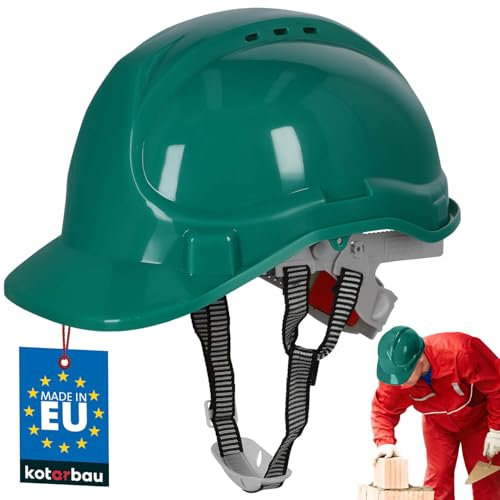 KOTARBAU® Casco protettivo regolabile verde casco cantiere edile casco lavoro caschetto cantiere kask caschi antinfortunistico protezione