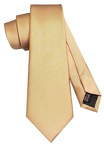 JEMYGINS Cravatta Monocolore da Uomo con Una Vasta Gamma di Colori - 7 cm,oro champagne