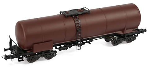 Evemodel 1 Piece Model Gauge H0 1:87 Tank Car Railway Train Oil Tank Truck with DC Metal Wheels (Brown)