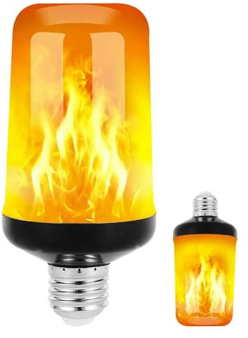 JZ LED Ampoule de flamme,E26 Standard Base Flame Bulb,5W Flame Bulb Party Bulb Lights,Upside Down Effect,Éclairage incendie à flamme à économie d'énergie intérieur/extérieur (2 PCS)