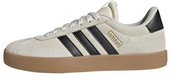 adidas Women's VL Court 3.0, Cream White/Black/Gold Metallic, 10