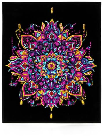 DIAMOND DOTZ 2594361 Original 5D Diamond Painting Set, Neon Mandala con colores neón y terciopelo, cuadro de pintura de diamantes DIY para adultos y niños a partir de 12 años, intermedio