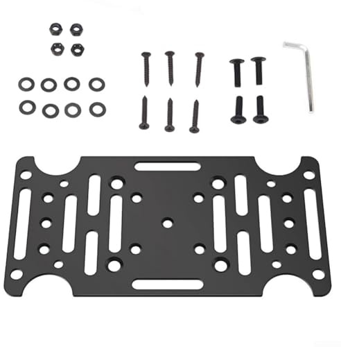Staffa di montaggio per cassetta postale in acciaio con fori multipunto, compatibile con pali in legno 4 x 4 e cavi per supporto resistente per cassette postali