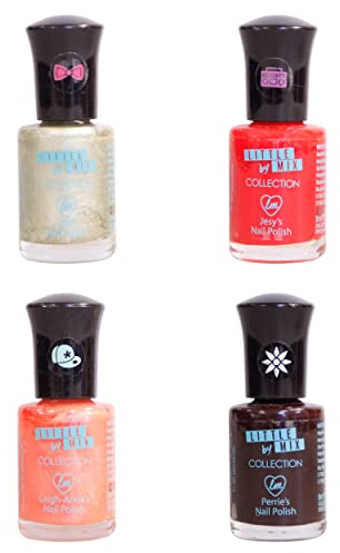 Collection Little Mix Nail Polish x 4 Joblot Bundle Set Red/Coral Pink/Dark Purple/Metallic Green