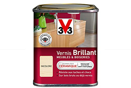 V33 Vernis intérieur Brillant meubles & boiseries, Incolore 0,25L