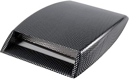 Scoop Air Flow Vent Hood, Universal Car Air Flow Aspirazione Scoop Turbo Bonnet Vent Cover Sticker Hood Nero(Fibra di carbonio)