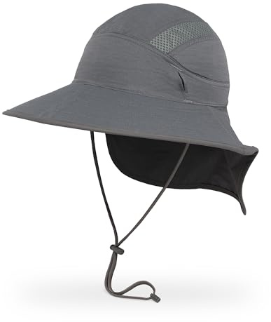 Sunday Afternoons Ultra Adventure Hut – Sonnenhut für Herren und Damen, mit Nackenklappe, UPF 50+, UV-Schutz, Wandern, Angeln, breite Krempe, Cinder, Größe S/M
