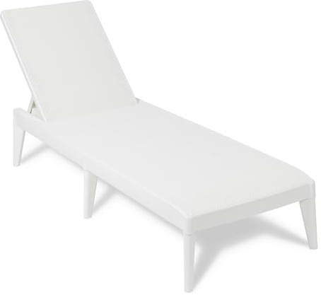 Toomax Sirolo Trädgårdssaft i plast med UV-skydd 60 x 186 x 29 cm med justerbart ryggstöd för utomhusbruk terrass pool