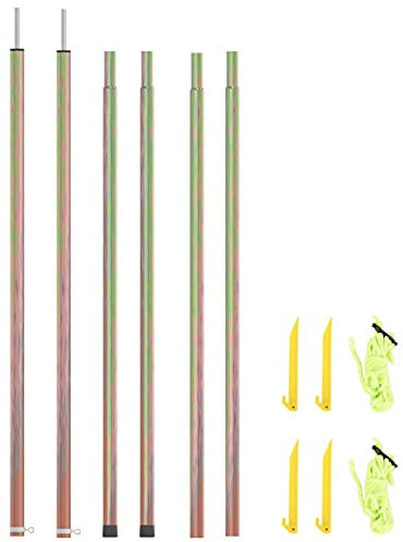 Tidyard 2X Teleskop Zeltstange Teleskopstange Aufstellstange Stützstange für Sonnensegel Tarp Zelt Stange Zeltgestänge Verzinkter Stahl 170-255cm