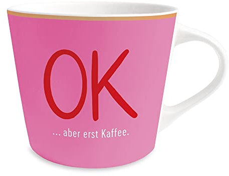 Grafik-Werkstatt Kaffee-Tasse mit 100% Echtgold | Porzellan Tasse | 420 ml | OK