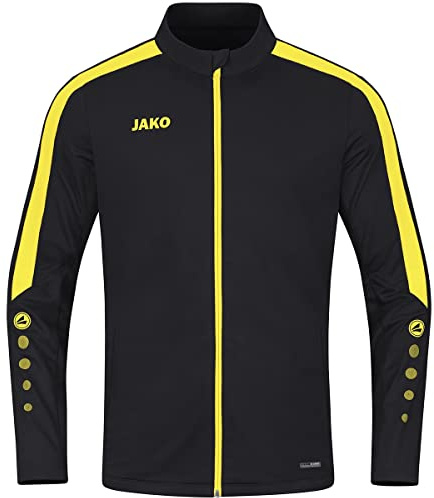 JAKO Herren Polyesterjacke Power, Schwarz/Citro, L