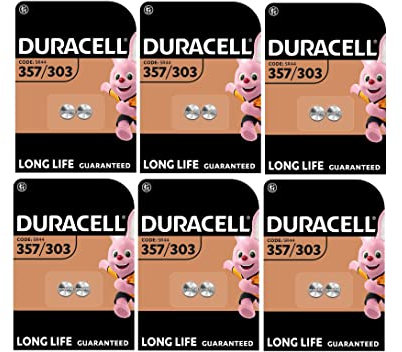 12X Duracell 357/303 SR44 Con Ossido D'Argento (6 Blister Da 2 Batterie) 12 Pile