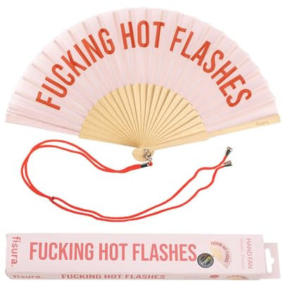 Fisura - Original Handheld Folding Fan with Message in English, Valentine Gifts for Her & him, Birthday & Wedding Party Decoration, Colourful Wooden Fan, Fan with Hanger Included