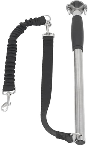 NOENNULL Stainless Steel Dogs Leash Walk & Ride with Hands Free Pet Training Lead, Comfortable Silicone Handle Dog Bike Attachment Dog Lead for Exercising Mountain Bike Training Jogging