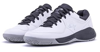 Sega Hyper Power Cushioned Badminton Indoor Court Shoes, Squash Non-Marking Breathable Shock Resistant Anti Slip Trainers (White, UK Footwear Size System, Adult, Men, Numeric, Medium, 8)