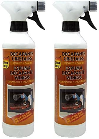 PYRO FEU Decapante Fuerte Para Limpiar Cristales De Chimeneas, Estufas Y Hornos, Blanco (Paquete de 2)