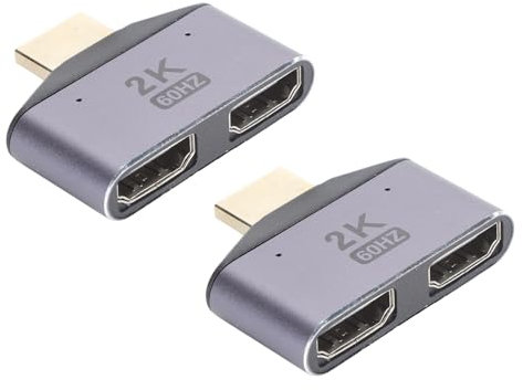 HDMI Switch, 2K@60hz Splitter, 1 in 2 Out Bidirectional HDMI Hub HDMI Splitter, with LED Indicator, for PC Laptop Computer, Blu Ray Player