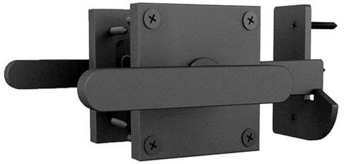 Double Side Gate Latch, Heavy Duty Aluminum Swinging Door Latch Gate Hardware, 2 Way Gate Latch, Barn Door Black Aluminum Double Sided Door Latch, Black