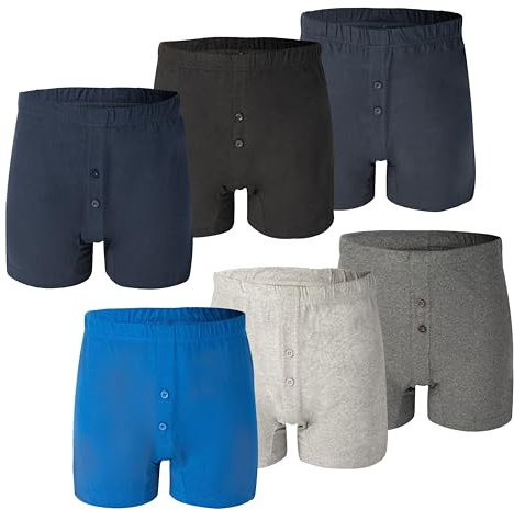 Bonjour Men's Loose Fit Cotton Classic Comfort Boxer Shorts (6-Pack)