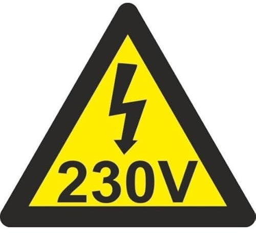 Triangulär elektrisk riskskylt blixt 230 V SEKURECO