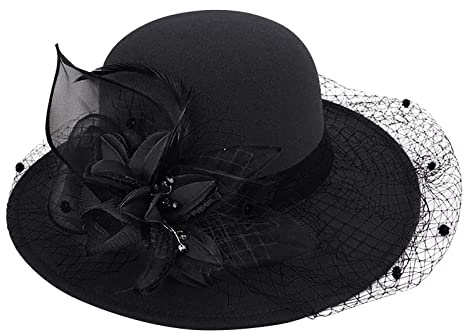 Generisch - and Winter Flowers for Women Round Top Casual Basin Cap Melon Waterproof Hat, black, M