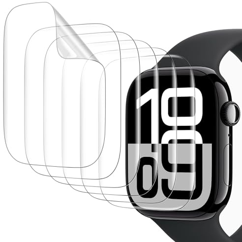 Misxi 6 Stück Schutzfolie für Apple Watch Series 11 (2025) Series 10 42mm, Flexible TPU-Folie mit Kratzschutz, Selbstheilungsfunktion und Blasenfreier Installation, HD-klare Abdeckung