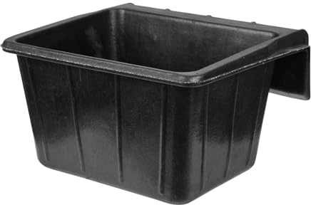 Etyldya Fence Feed Bucket for Stable, Hanging Trough, 16 L, Multi-Purpose Feed Bucket, Livestock Water Bowl for Ducks, Chickens, Geese, Goats