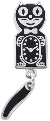 Ihdjasg Reloj de gato vintage, con cola móvil 3D broche animal, esmalte gatos Pin de solapa para solapas - Para familia, amigos, mujeres, eventos sociales, uso diario, cuello de camisa al aire libre