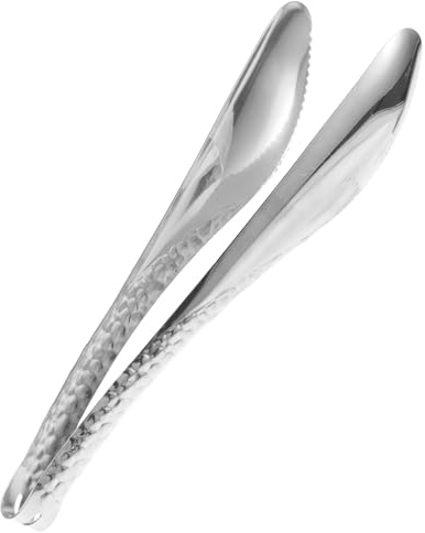 Veemoon Pinzas para Asar de Acero Inoxidable Grueso, Pinzas para Servir Alimentos Metálicas Resistentes, Utensilios de Cocina Básicos para Barbacoa y Buffet en Color Plateado