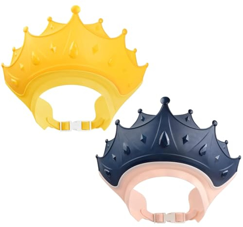 2 gorros de ducha para bebé, protector ajustable para lavado de pelo de bebé, visera de baño de plástico ligero impermeable para niños pequeños Visera de baño para niños pequeños