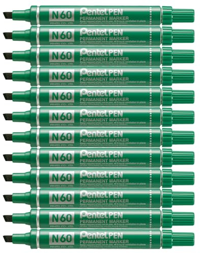 Pentel N60 Chisel Point Marker - Green (Pack of 12)