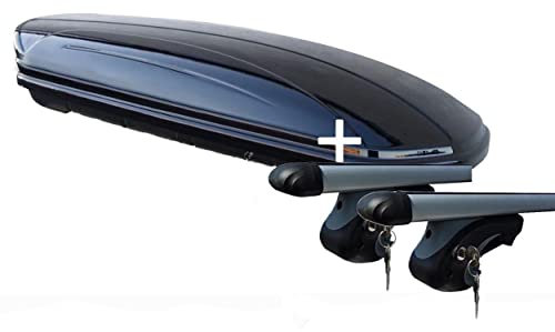 Dachbox 460 Liter Relingträger Alu kompatibel mit VW Passat Variant B7 10-14 abschliessbar