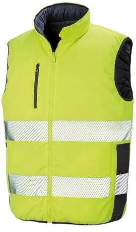 Result Safeguard - Veste réversible sans Manches - Homme (XL) (Jaune Fluo/Bleu Marine)