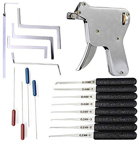 Loboo Idea Kit di strumenti per estrarre chiavi rotte e aprire la serratura, include attrezzi per fabbro, 12 pezzi estrattorekit e 5 chiavi di tensione per fabbro
