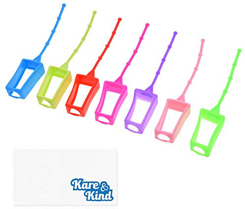 Kare & Kind 7X Silikon Hüllen für Handdesinfektionsmittel – 30ml – Schützt Flaschen – Verstellbare Schlaufen für Rucksack, Schlüsselanhänger, Reise – Bunt