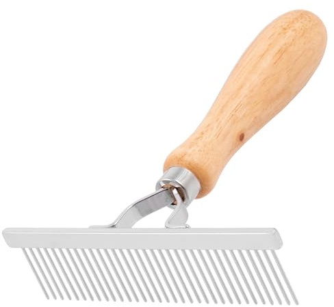 GROOM PROFESSIONAL Wooden Perth Pin Undercoat Rake for Dogs - Dog Grooming Rake for Deshedding - Perfect for Brushing Out Long/Double Coated Breeds - Longer Teeth for Effective Grooming
