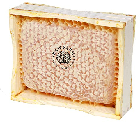 Raw Farm 400 g de flores silvestres orgánicas crudas en marco de madera, directamente de la colmena