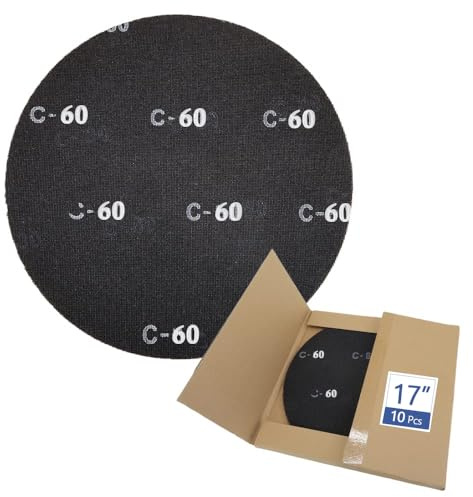 HUAALIUCHE 17 Sanding Screen Discs - Mesh Floor Sanding Screen - Black Silicon Carbide - for Wood Floors (10 Pack, 60 Grit)