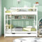 I0I&I0I Bunk Bed, Kids Children, 3FT Solid Pine Wood Single Bed Frame & under Bed Slide Drawer Storage, with Shelf (White)